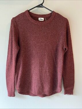 Pulse Burgundy Textured Crewneck Sweater